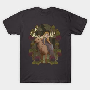 Fairy Tale Deer in in the Magical Forest T-Shirt